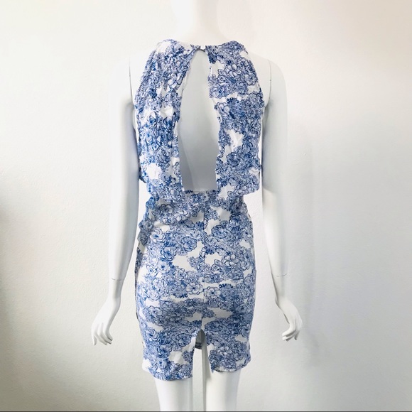 American Apparel Blue White Floral Top & Skirt Set - Picture 4 of 8
